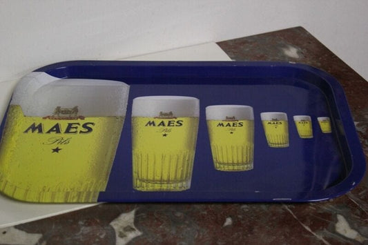 VASSOIO IN LATTA  PUBBLICITA'  BIRRA MAES PILS VINTAGE  BEER TRAY Pubblicità vintage