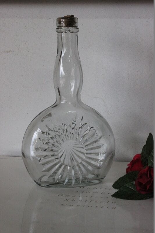 VECCHIA BOTTIGLIA IN VETRO BRANDY BARDINET  VINTAGE GLASS BOTTLE H cm 21 Pubblicità vintage