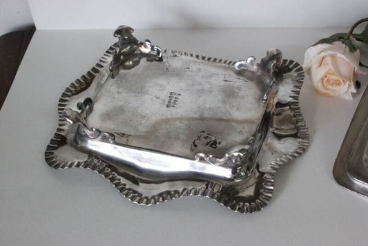 VECCHIA SCATOLA  IN VETRO E SHEFFIELD /GLASS AND SILVER PLATED SARDINE DISH Sheffield & Argento