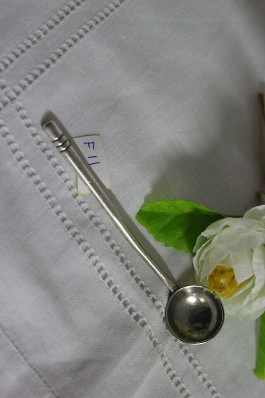 VECCHIO CUCCHIAINO IN SILVER PLATED PER SPEZIE L.cm 9 / VINTAGE SPICES SPOON Sheffield & Argento