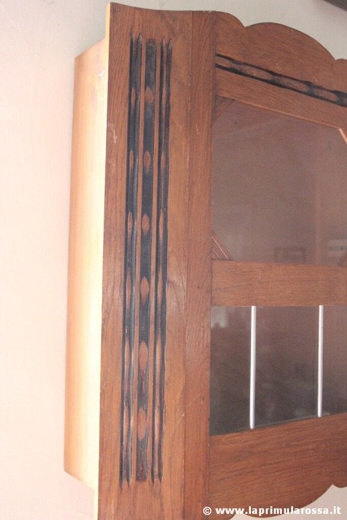 VETRINETTA D'EPOCA A SOSPENSIONE -TECA ANNI 40  VECCHIA CASSA x OROLOGIO PENDOLO Arredamento