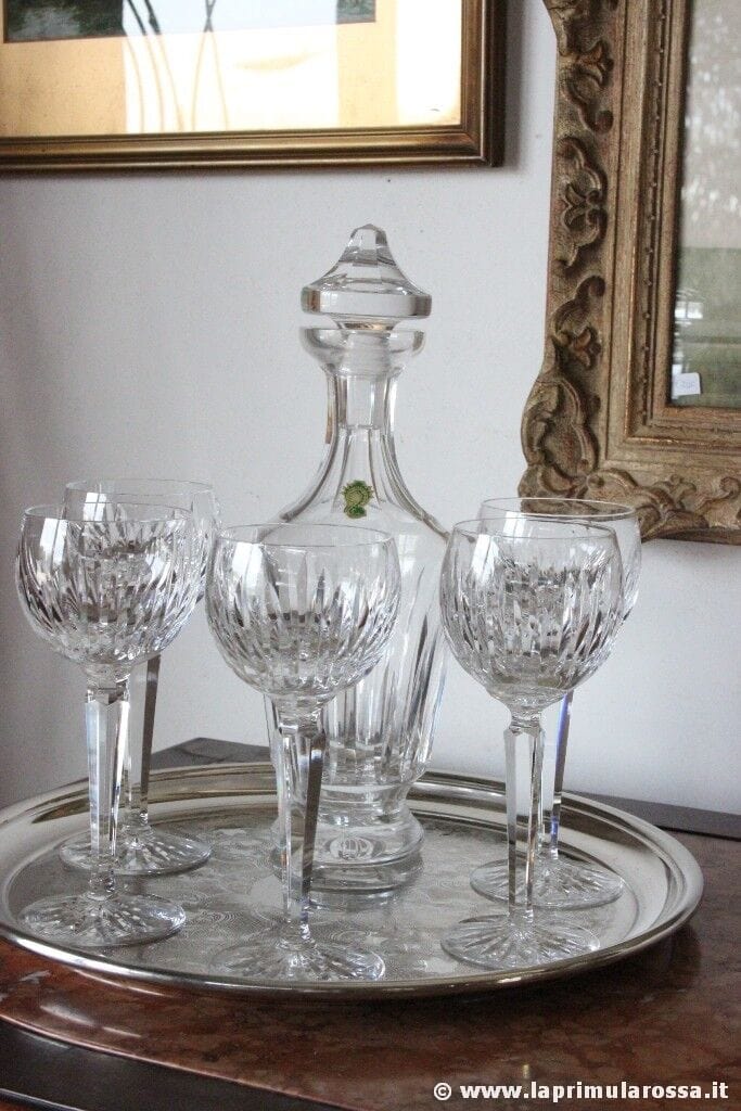 WATERFORD CRYSTAL SET VINTAGE DI 5 BICCHIERI CALICE IN CRISTALLO + DECANTER Vetri e Cristalli